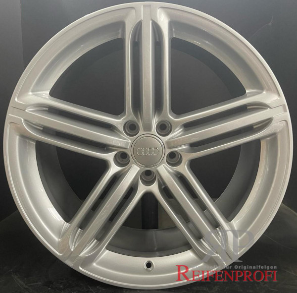 Original Audi A8 4H A7 4G8 S7 20 Zoll Felgen Satz 9x20 ET37 4H0601025T Silber glänzend 317-C